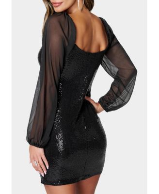 Women's Disco Dot Square Neck Dress