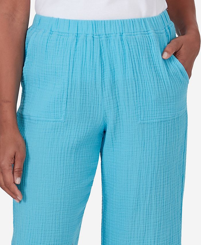 Alfred Dunner Women's Summer Breeze Double Gauze Capri Pants Macy's