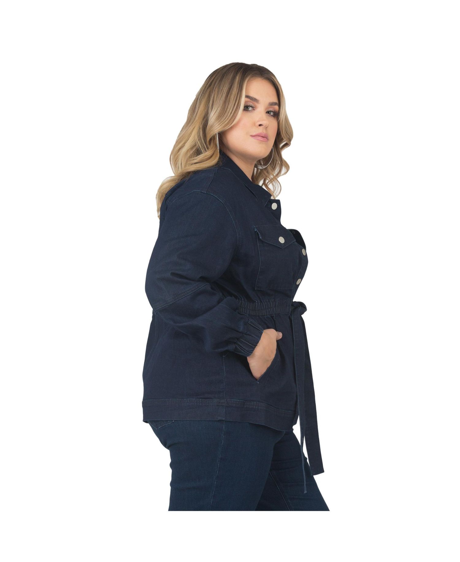 Women's Plus Size Utility Anorak Denim Jacket
