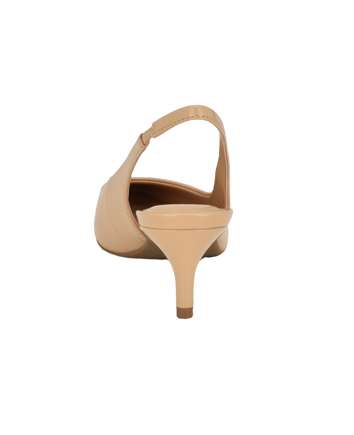 Calvin Klein Dainty Kitten Heel Pointed Toe Slingback Pump In Natural Patent