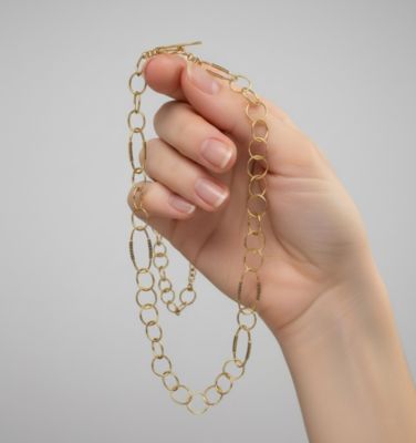 14K Gold Plated Round Trinkets Clear Cubic Zirconia Accent Necklace For Women