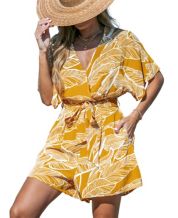 Macy's yellow jumpsuit hot sale