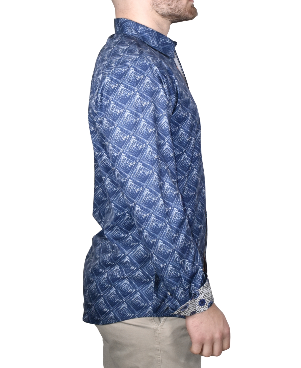 Shop Vintage 1946 Men's Printed Long-sleeve Woven Shirt In Navy