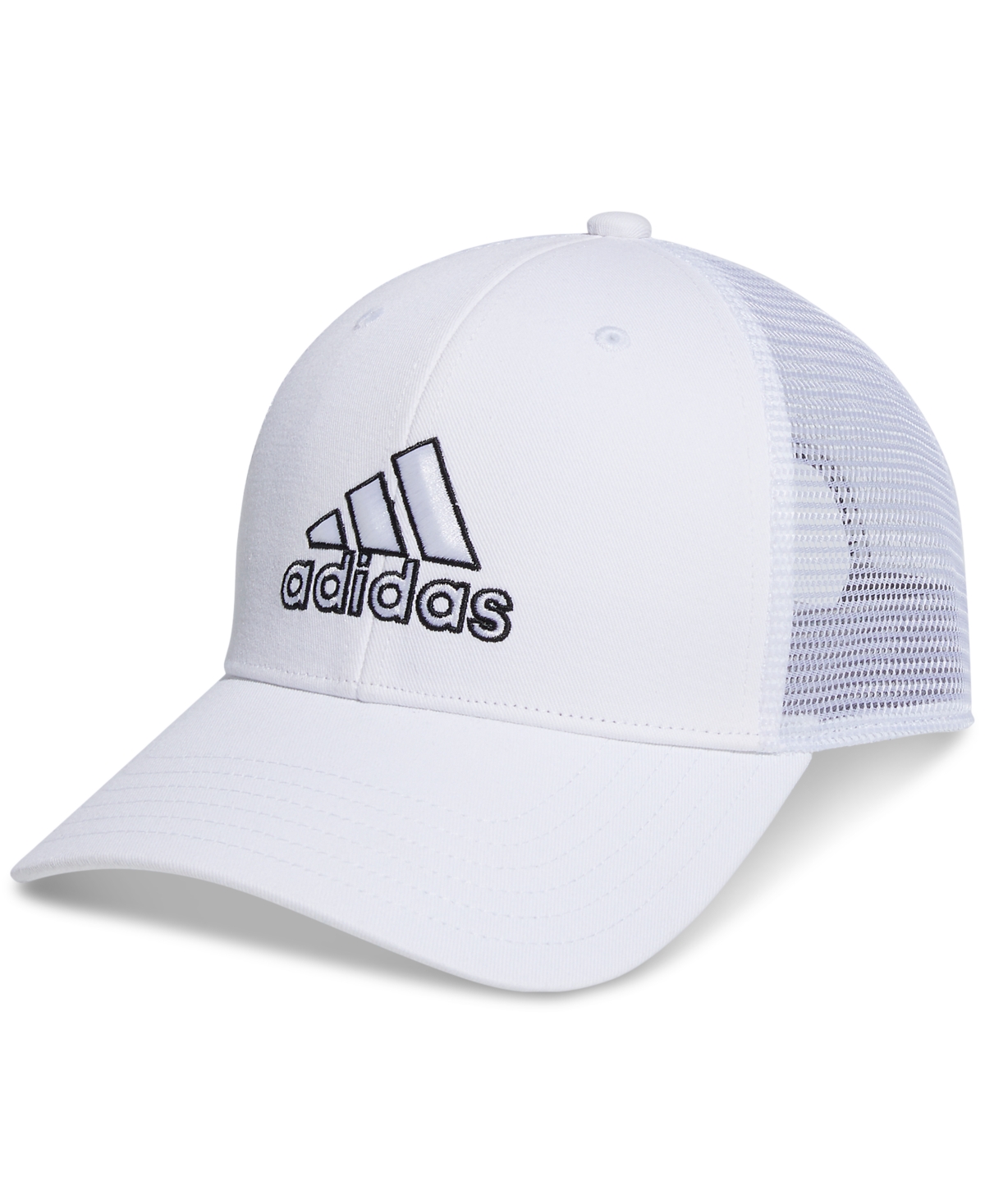 Adidas Originals Men's Structured Mesh Snapback Hat In White,black