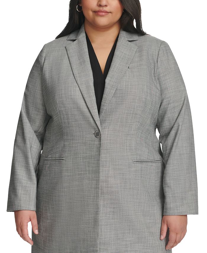 Macy's calvin klein top plus size coats
