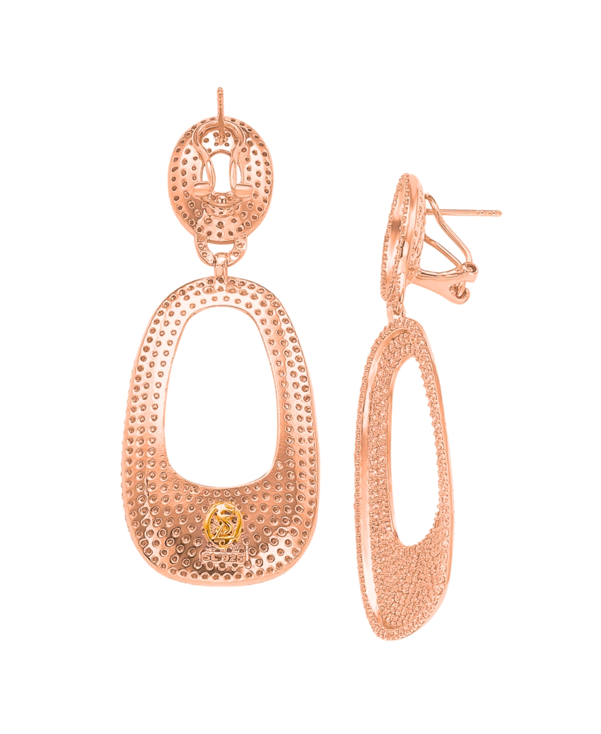 Suzy Levian New York Suzy Levian Sterling Silver Cubic Zirconia Pave Drop Dangle Earrings