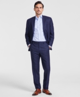 Michael Kors Men's Classic-Fit Wool-Blend Stretch Plaid Suit Separate Pants - Midnight