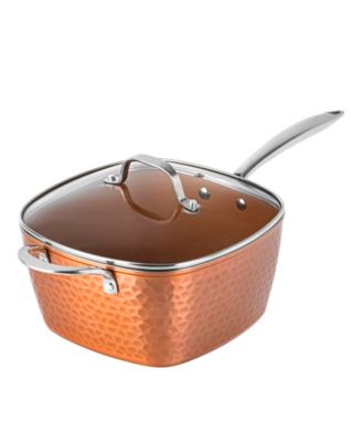 Gotham Steel Hammered Copper 4-Piece Ti-Cerama Nonstick Deep Square Pan ...