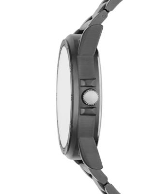 Men's Three Hand Gunmetal Alloy Watch 46mm Gift Set