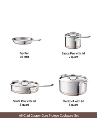 All-Clad Copper Core Cookware Set, 7 Piece - Macy's
