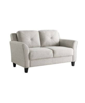56.3" Polyester Harvard Loveseat with Curved Arms