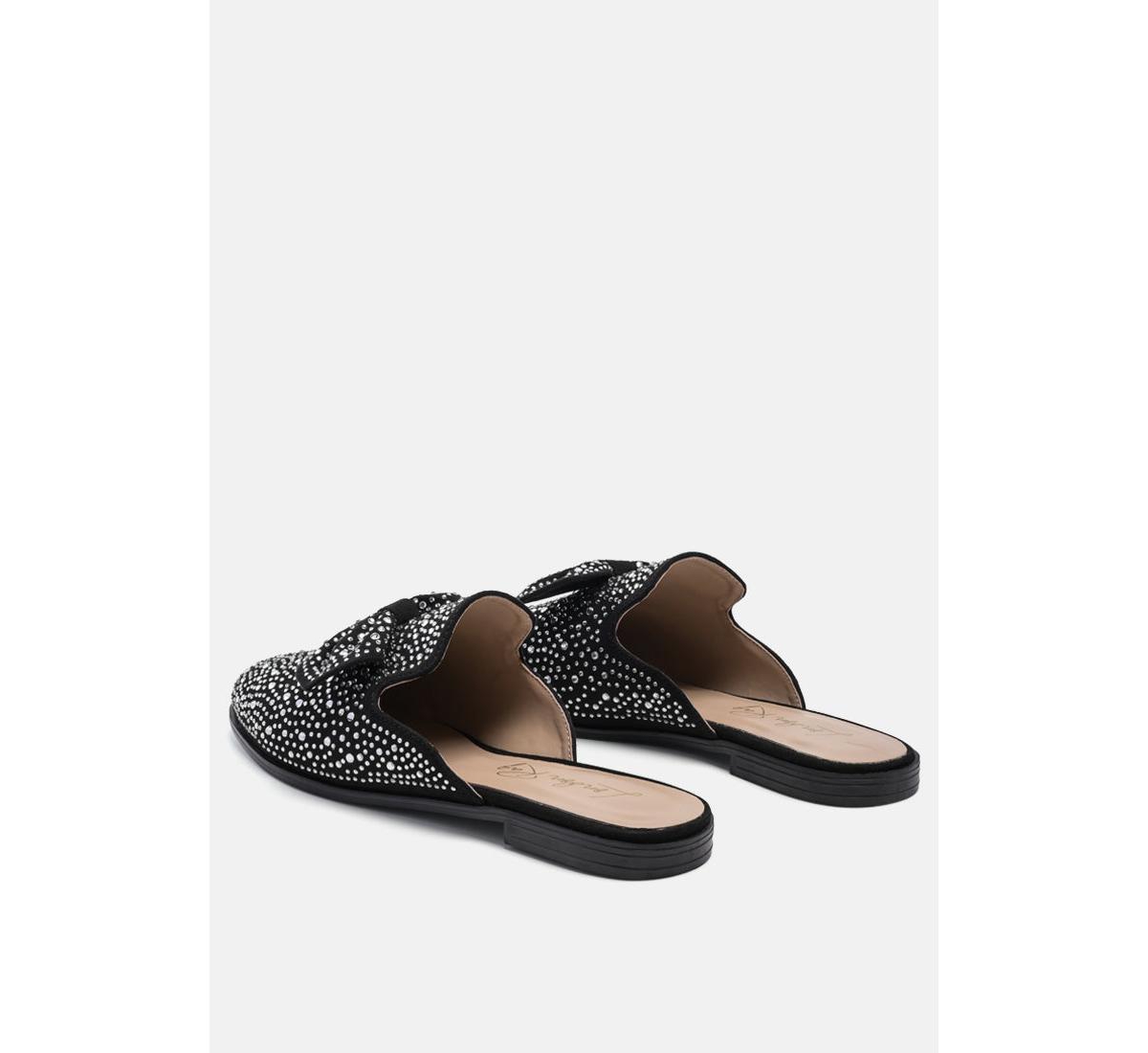 whoopie embellished casual bow mules