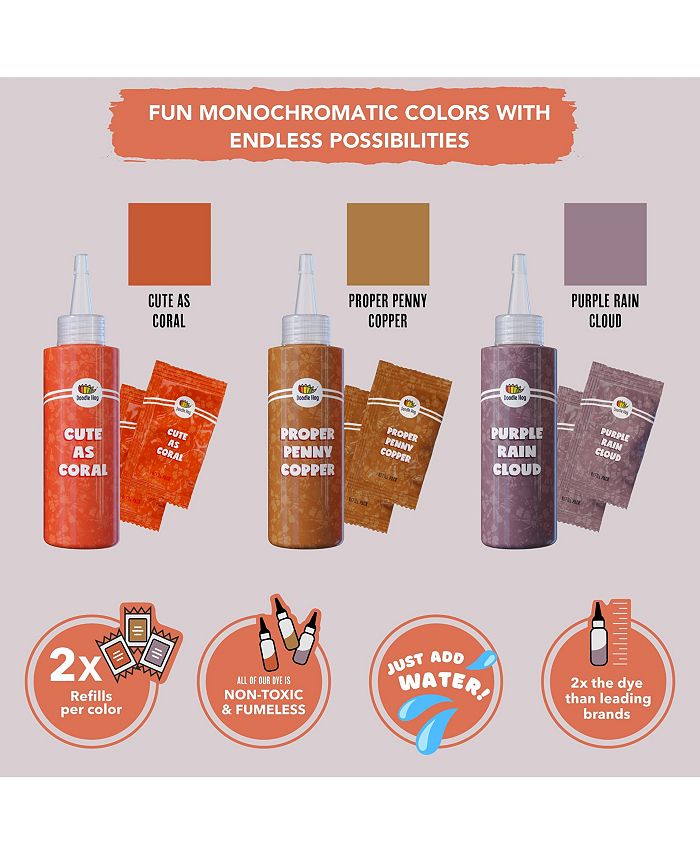 Doodle Hog Coral, Orange, Purple Tie Dye Colors Tie Dye Kit Custom