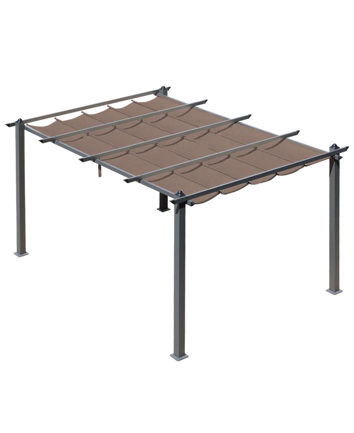 Universal Pergola Canopy Replacement Retractable Rectangle Shade Fabric, for 13 x 10ft Pergola - Brown