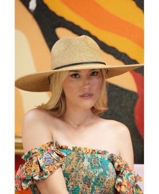 Shimmer Wide Brim Straw Hat