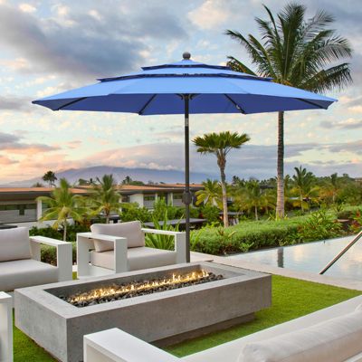 Garden Market Umbrella - 10 FT x 8.3 FT Outdoor Patio Umbrella Round