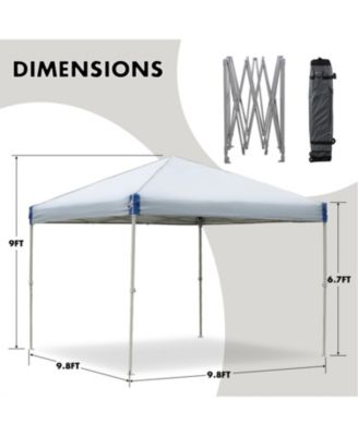 9.8'x9.8' Pop Up Canopy Tent with Roller Bag, Portable Instant Shade Canopy