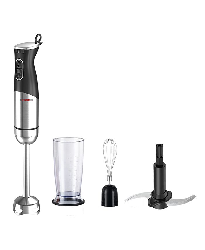 5 Core Immersion Blender Handheld 400W Copper Motor w 800ml Mixing Beaker Emulsifier Blender