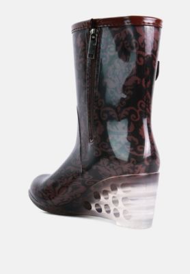 Womens Drench Clear Wedge Rainboots