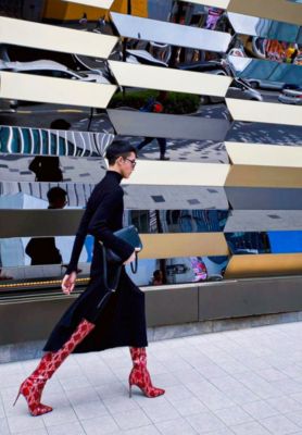 Women's Catalina Snake Print Stiletto Knee Boots