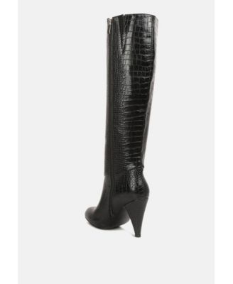 Womens Rum Rolls Calf Croc Boots