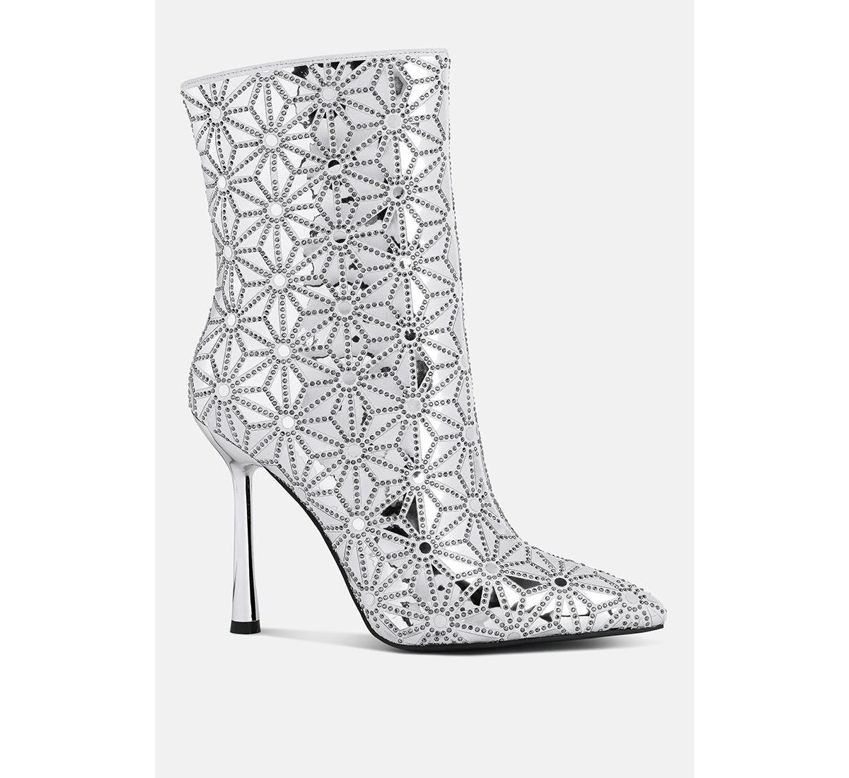 LONDON RAG PRECIOUS MIRROR EMBELLISHED HIGH ANKLE BOOTS