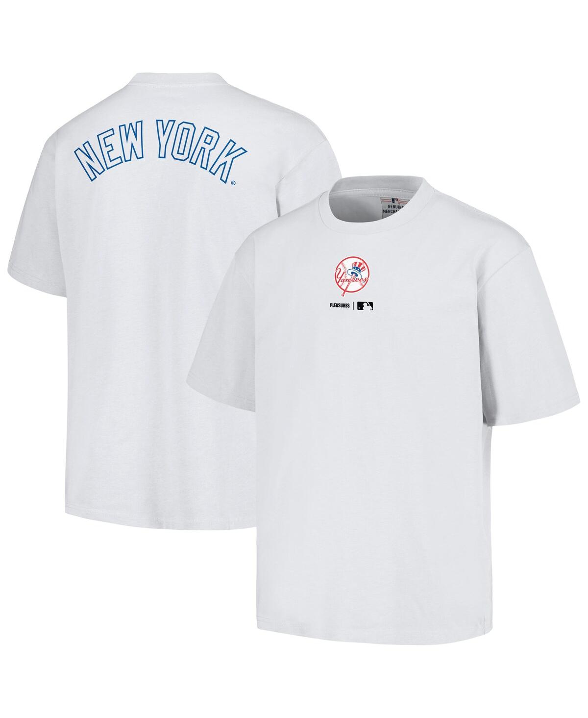 Shop Pleasures Men's  White New York Yankees Mascot T-shirt