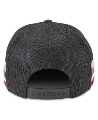 Men's Black Vegas Golden Knights HotFoot Stripes Trucker Adjustable Hat