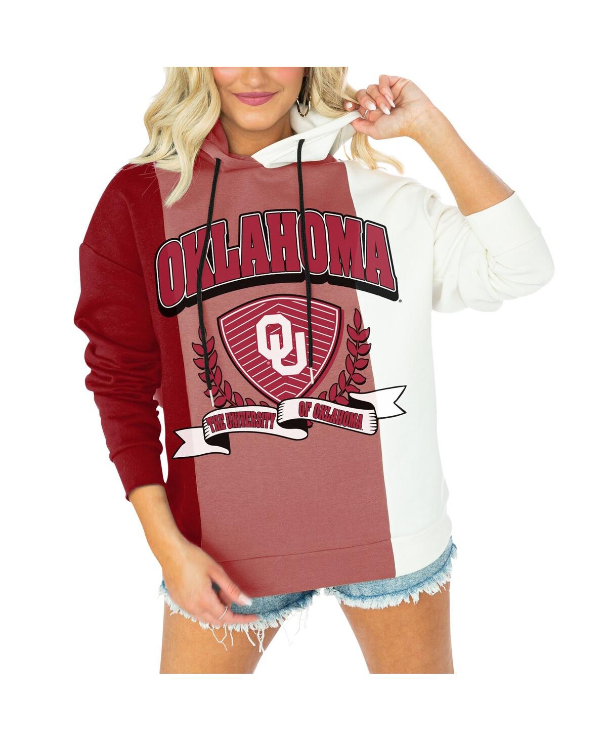 Shop Gameday Couture Women's  Crimson Oklahoma Sooners Hall Of Fame Colorblock Pullover Hoodie