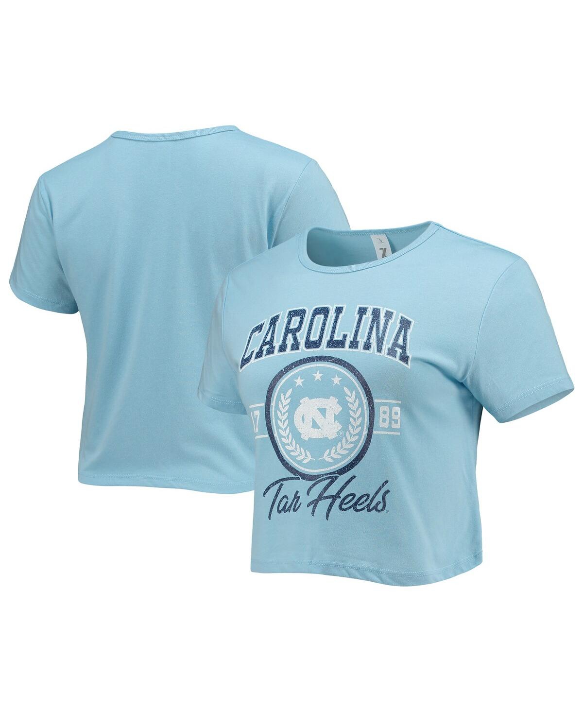Shop Zoozatz Women's  Carolina Blue Distressed North Carolina Tar Heels Core Laurels Cropped T-shirt
