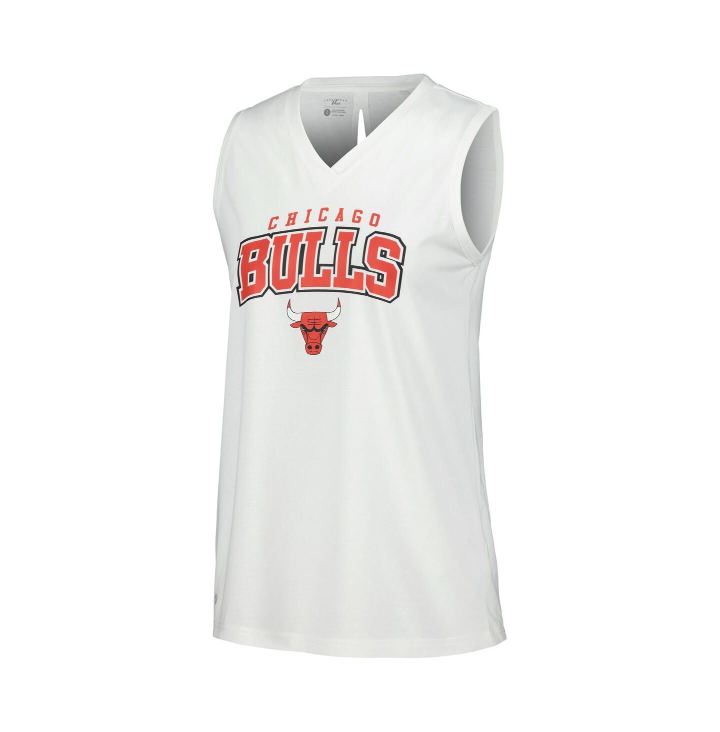 Женский топ LevelWear White Chicago Bulls Paisley Peekaboo — фото 2