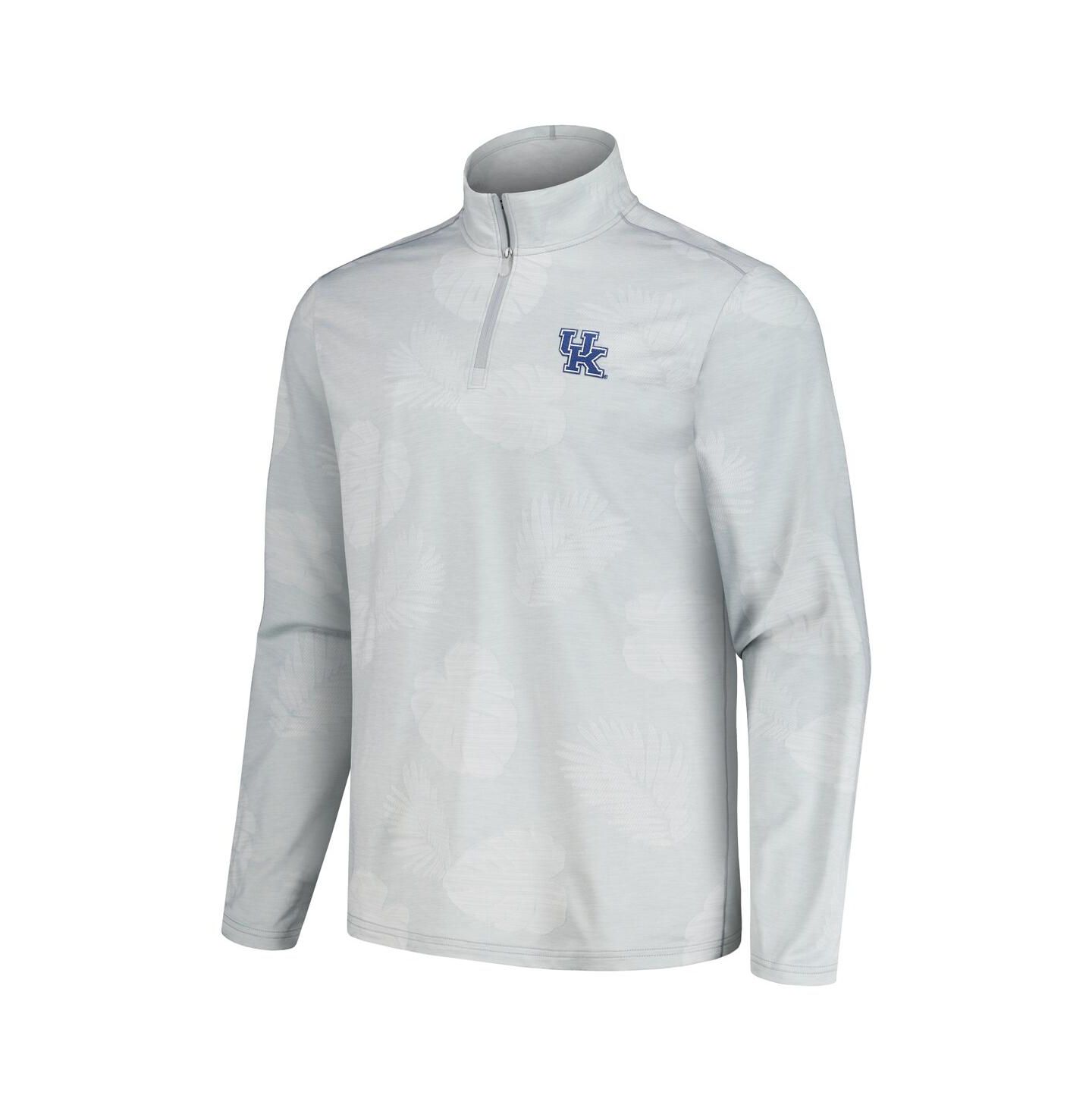 Мужская куртка Tommy Bahama Gray Kentucky Wildcats Delray Frond IslandZone 1/4-Zip — фото 3