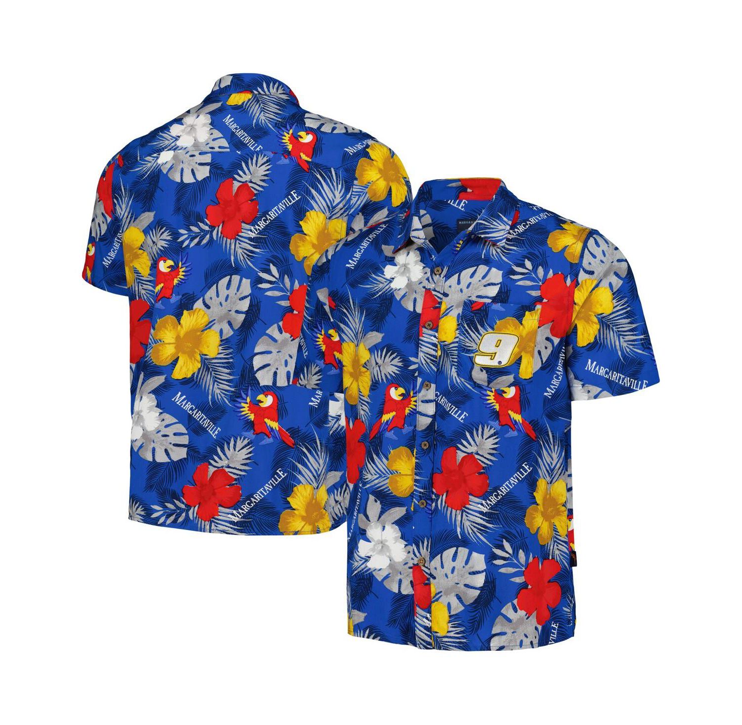 Men's Royal Chase Elliott Island Life Floral Party Full-Button Shirt