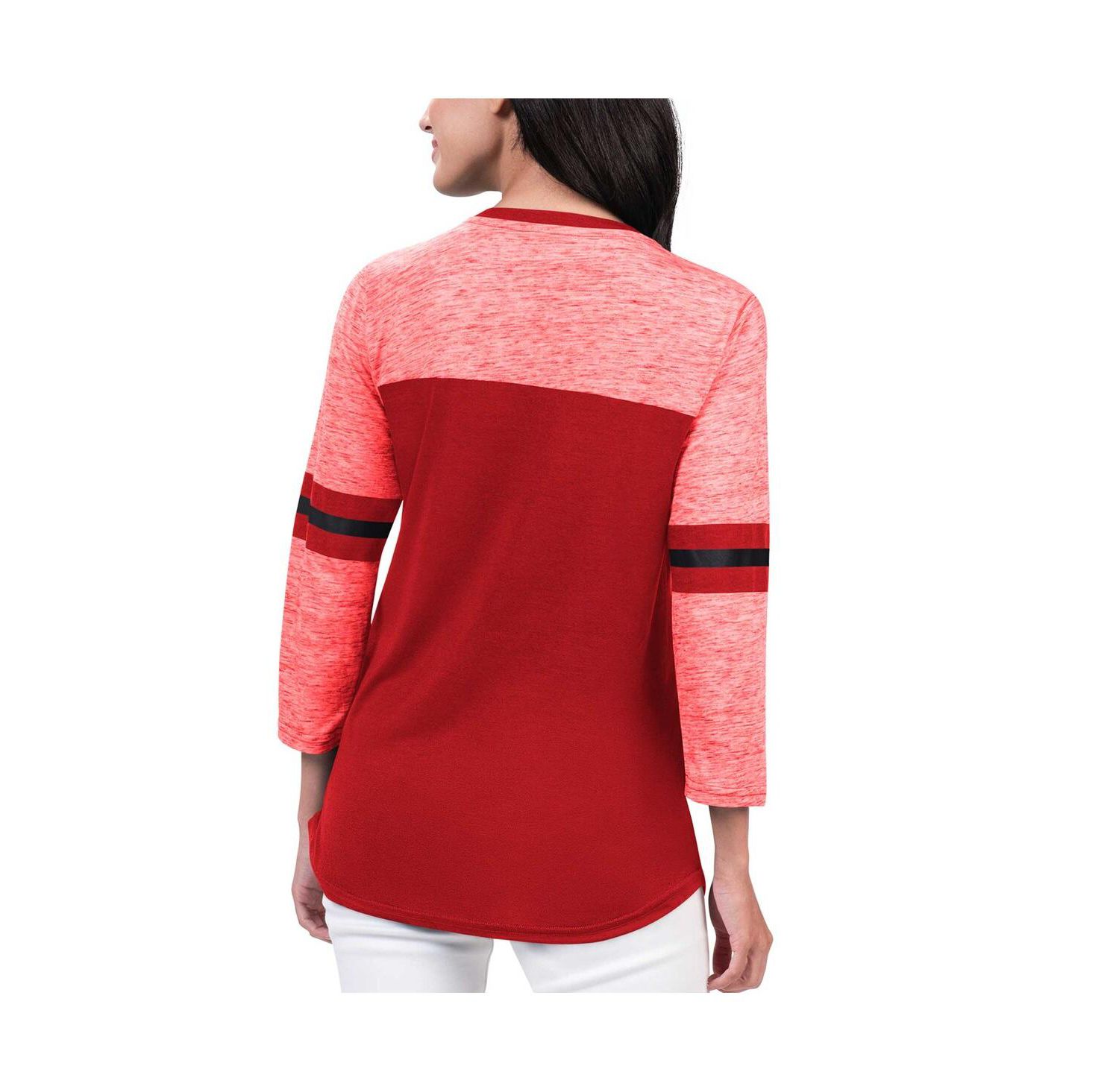 Women's Red New Jersey Devils Play The Game 3/4-Sleeve T-shirt