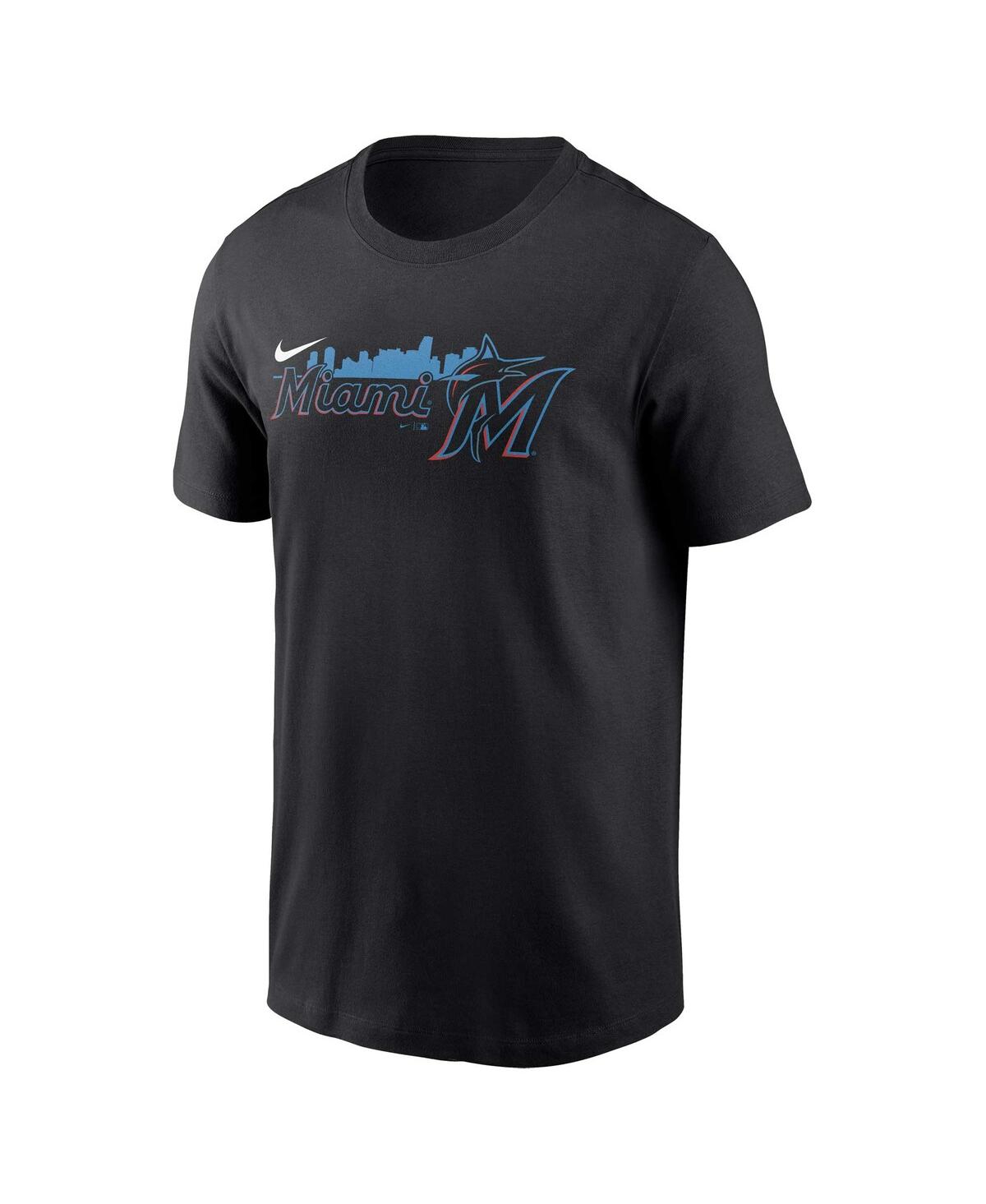Shop Nike Men's  Black Miami Marlins Local Team Skyline T-shirt
