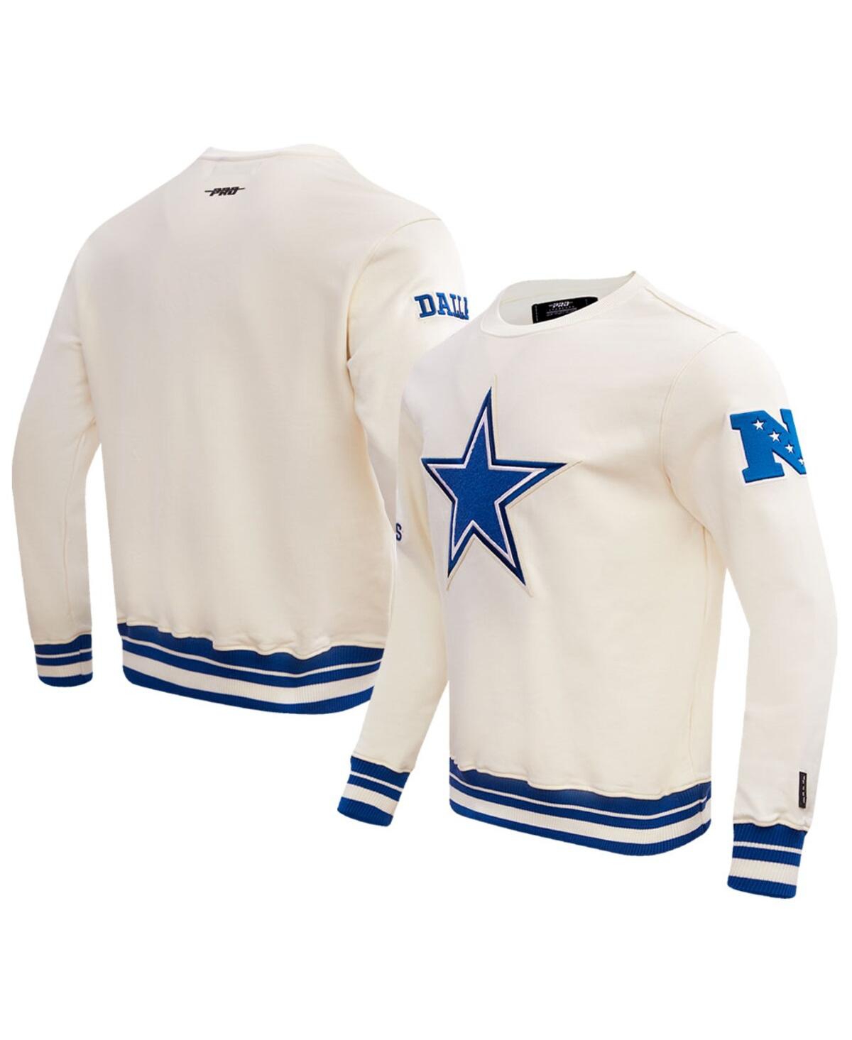 Shop Pro Standard Men's  Cream Dallas Cowboys Retro Classics Fleece Pullover Sweatshirt