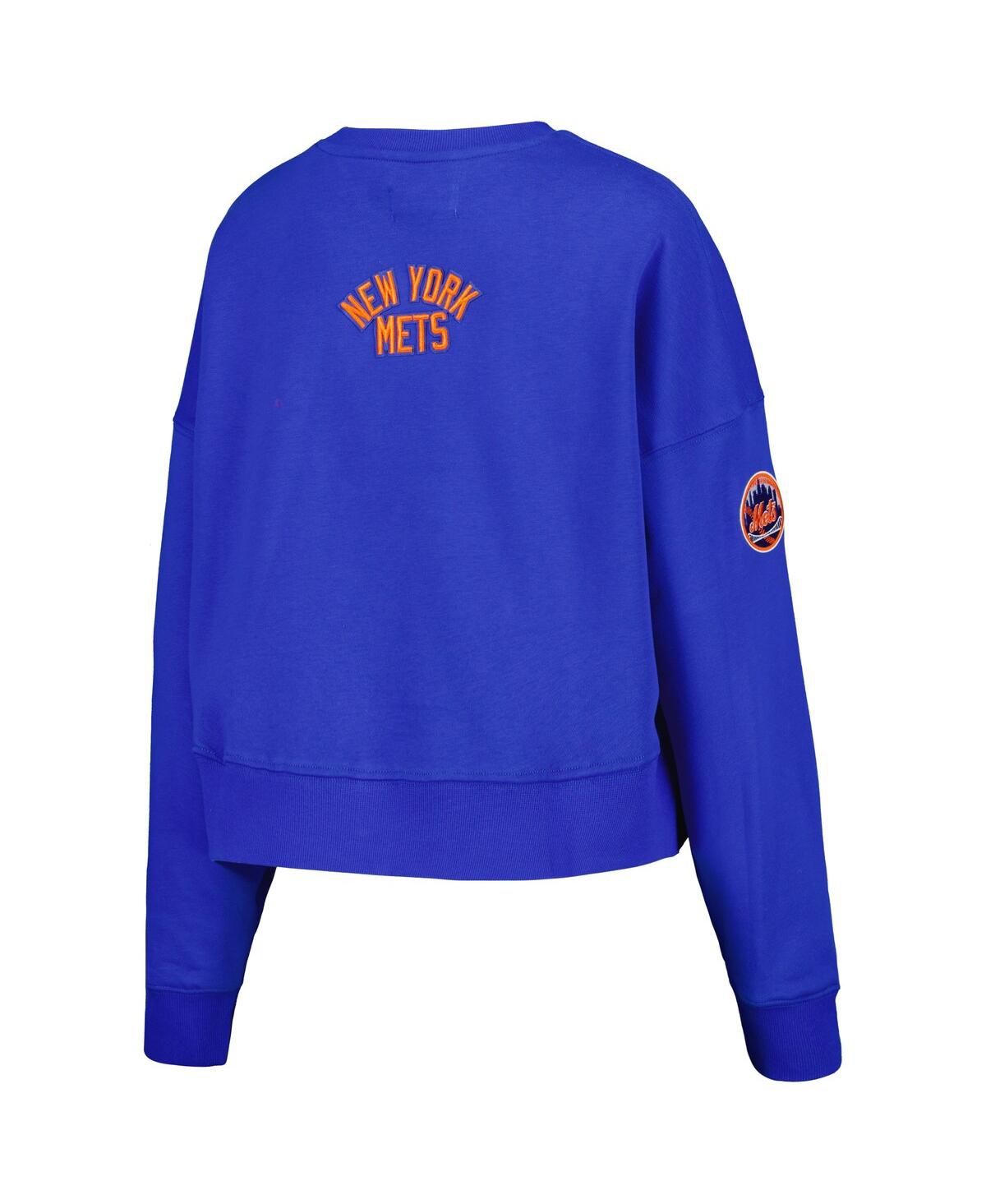 Shop Pro Standard Women's  Royal New York Mets Painted Sky Pullover Sweatshirt