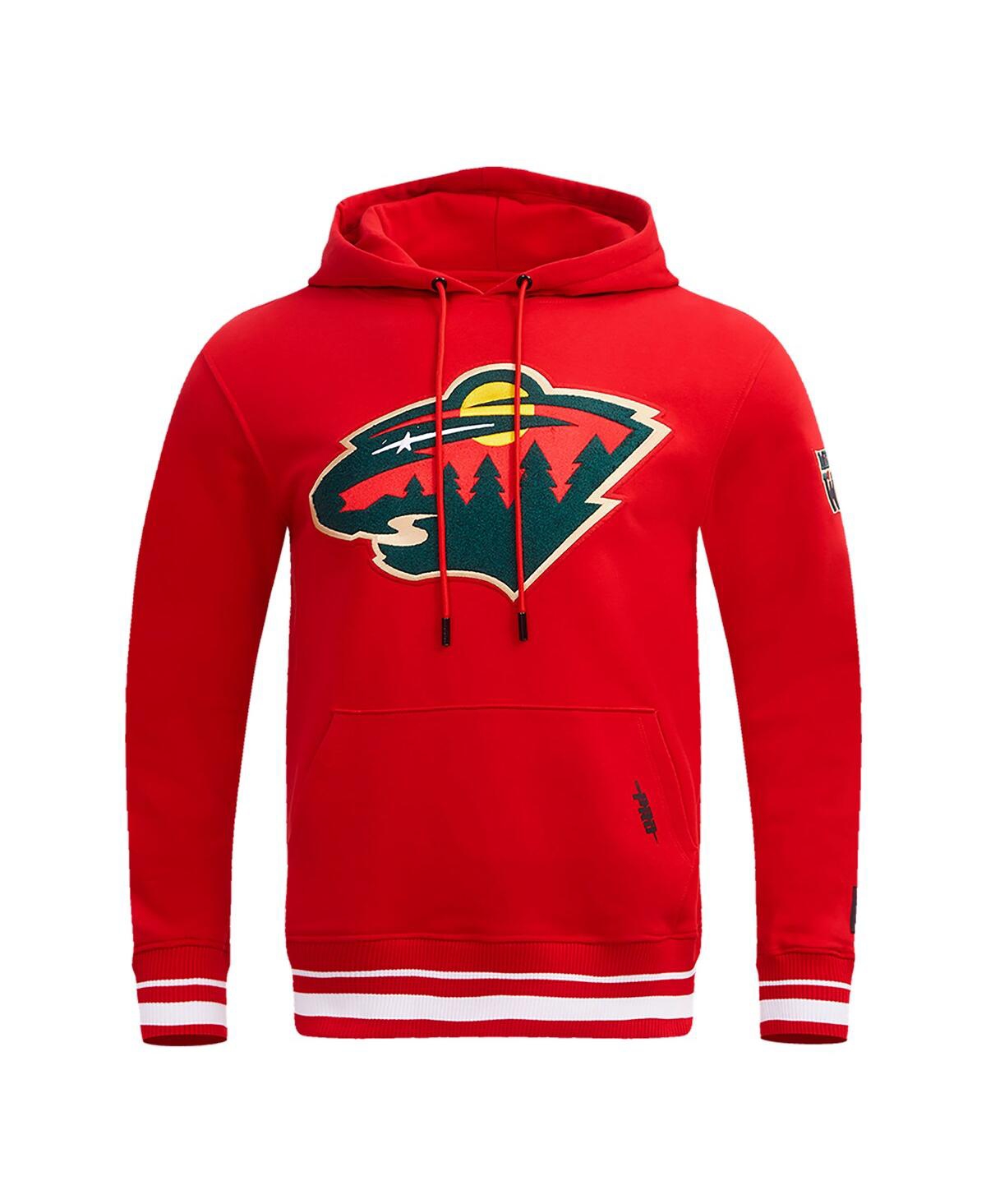 Shop Pro Standard Men's  Red Minnesota Wild Retro Classic Fleece Pullover Hoodie