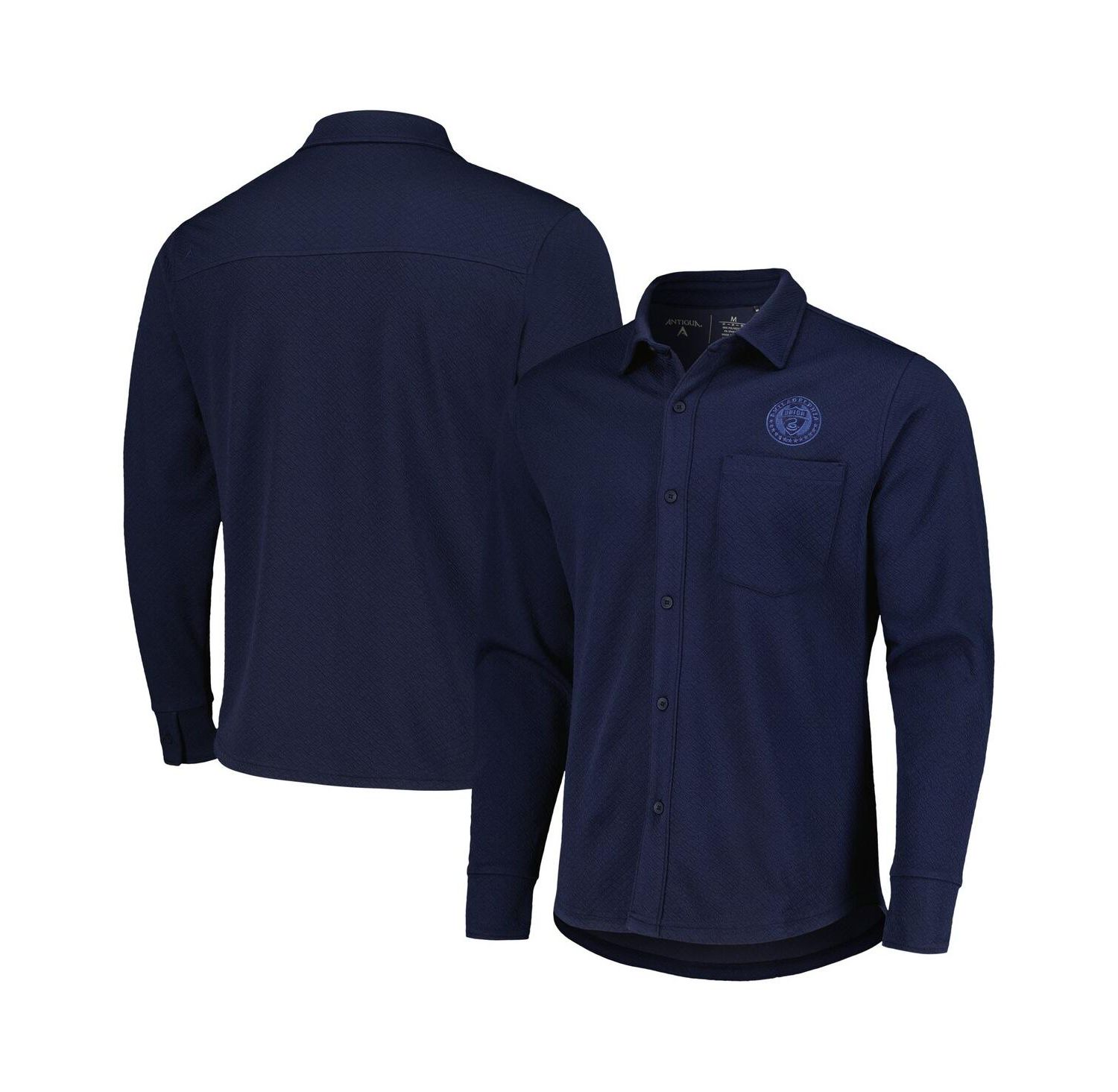 Men's Navy Philadelphia Union Streamer Diamond Button-Up Shacket