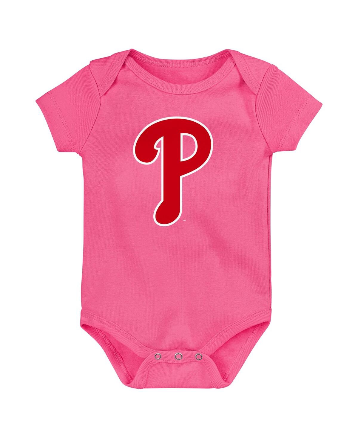 Baby Boys and Girls Outerstuff Royal, Pink Philadelphia Phillies Three-Pack Home Run Bodysuit Set - Royal