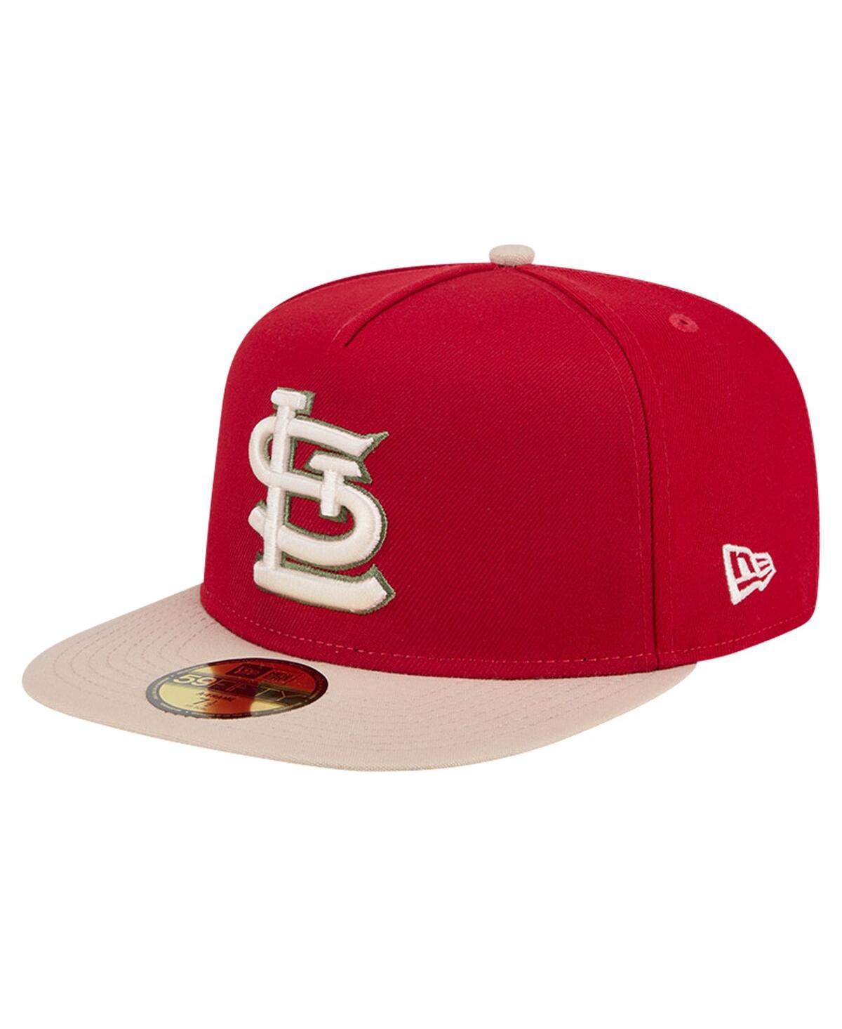Shop New Era Men's  Red St. Louis Cardinals Canvas A-frame 59fifty Fitted Hat