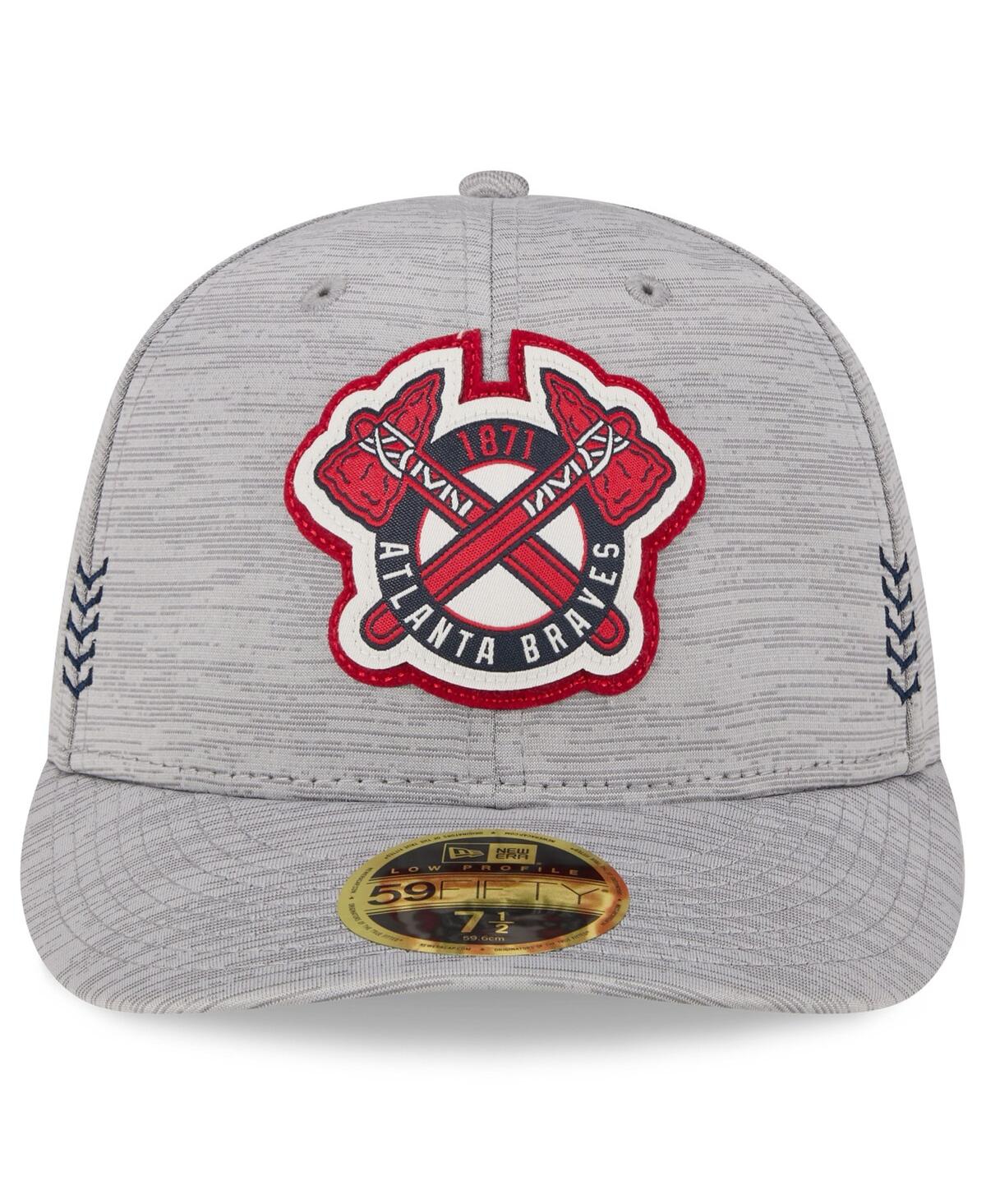Men's New EraAtlanta Braves 2024 Clubhouse Low Profile 59FIFTY Fitted Hat - Gray