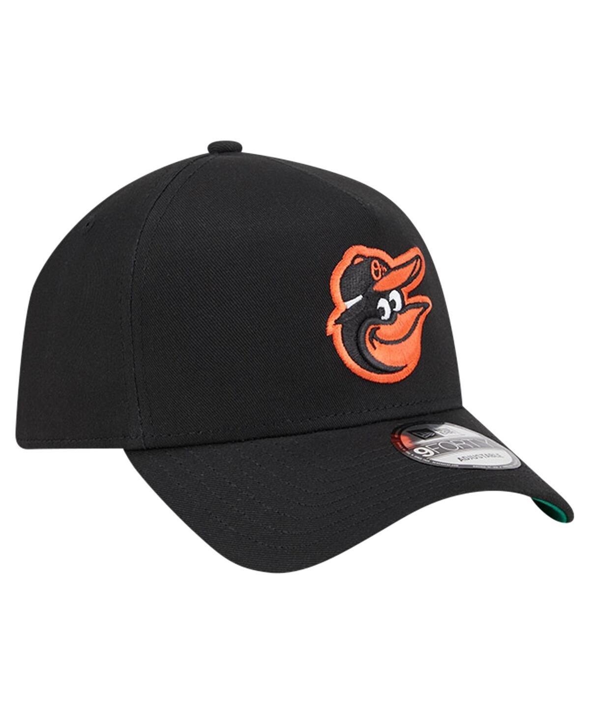 New Era Men's  Black Baltimore Orioles Team Color A-frame 9forty Adjustable Hat In Black