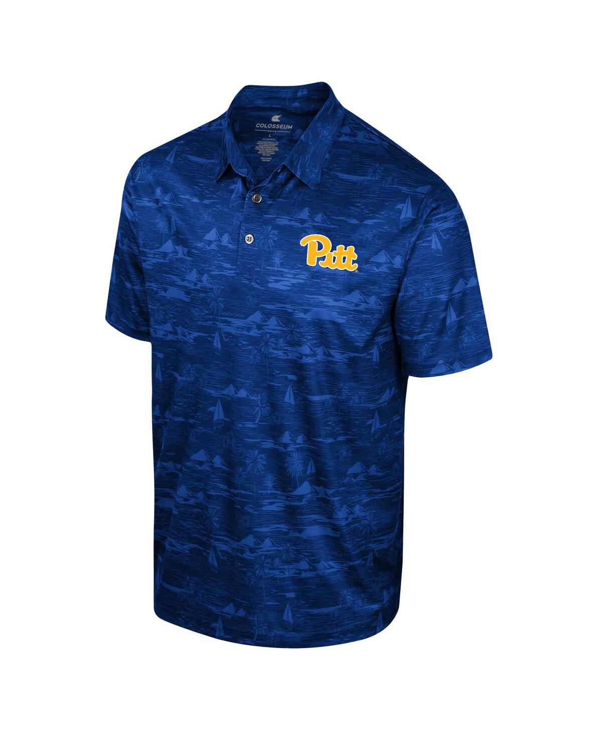 Shop Colosseum Men's  Royal Pitt Panthers Daly Print Polo Shirt