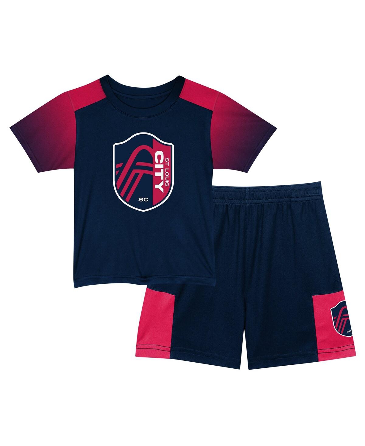 Outerstuff Babies' Toddler Boys And Girls Navy St. Louis City Sc Victory Pass T-shirt And Shorts Set