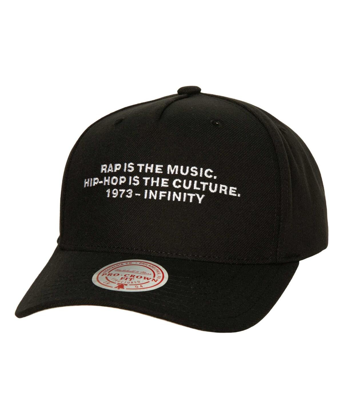Mitchell & Ness Men's  Black 50th Anniversary Of Hip Hop Motto Pro Adjustable Hat