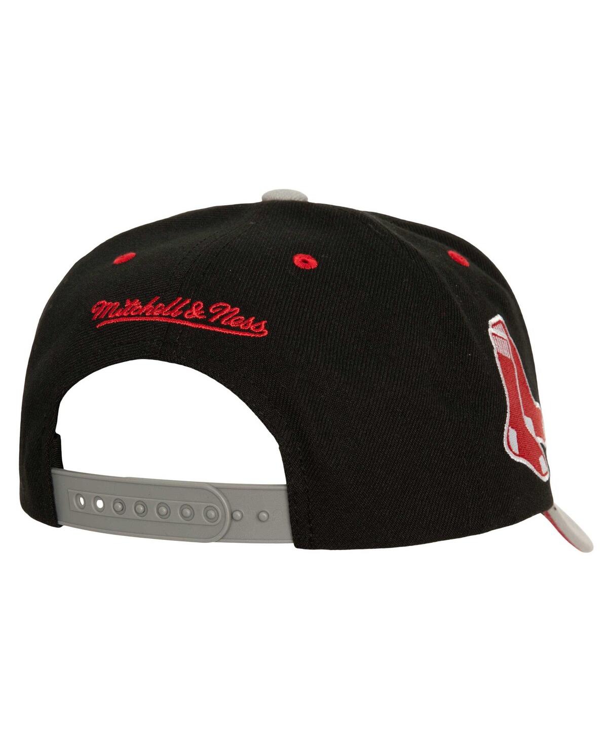 Mitchell & Ness Men's  Black Boston Red Sox Bred Pro Adjustable Hat In Black