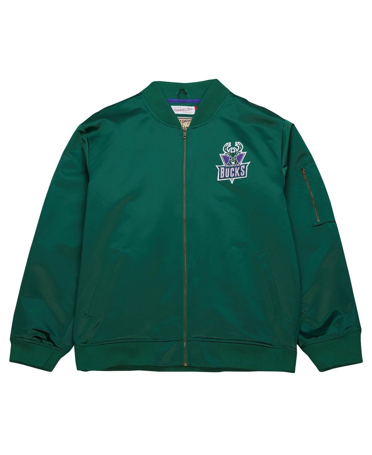 Shop Mitchell & Ness Men's  Green Distressed Milwaukee Bucks Hardwood Classics Vintage-like Logo Full-zip