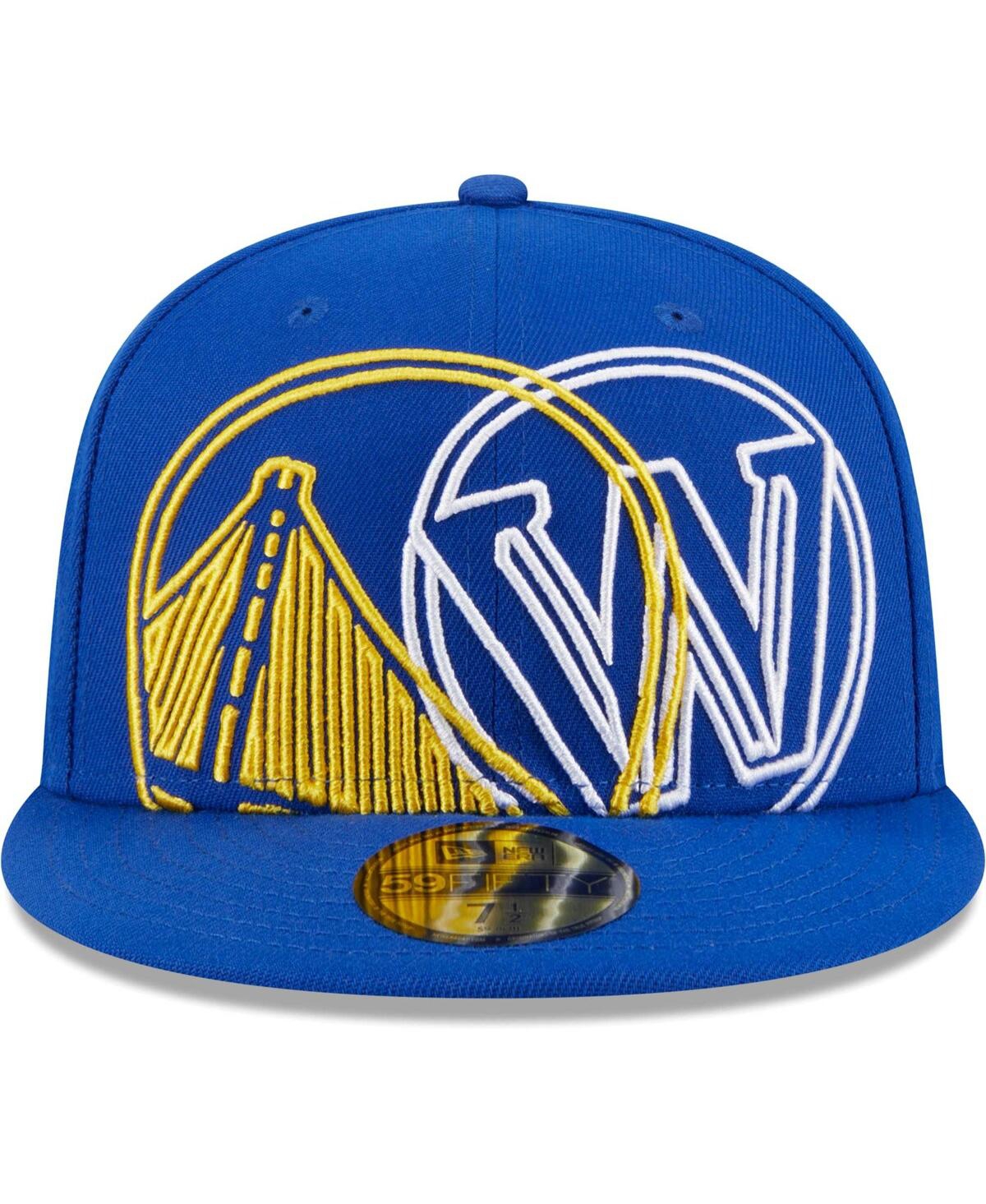 Shop New Era Men's  Royal Golden State Warriors Game Day Hollow Logo Mashup 59fifty Fitted Hat