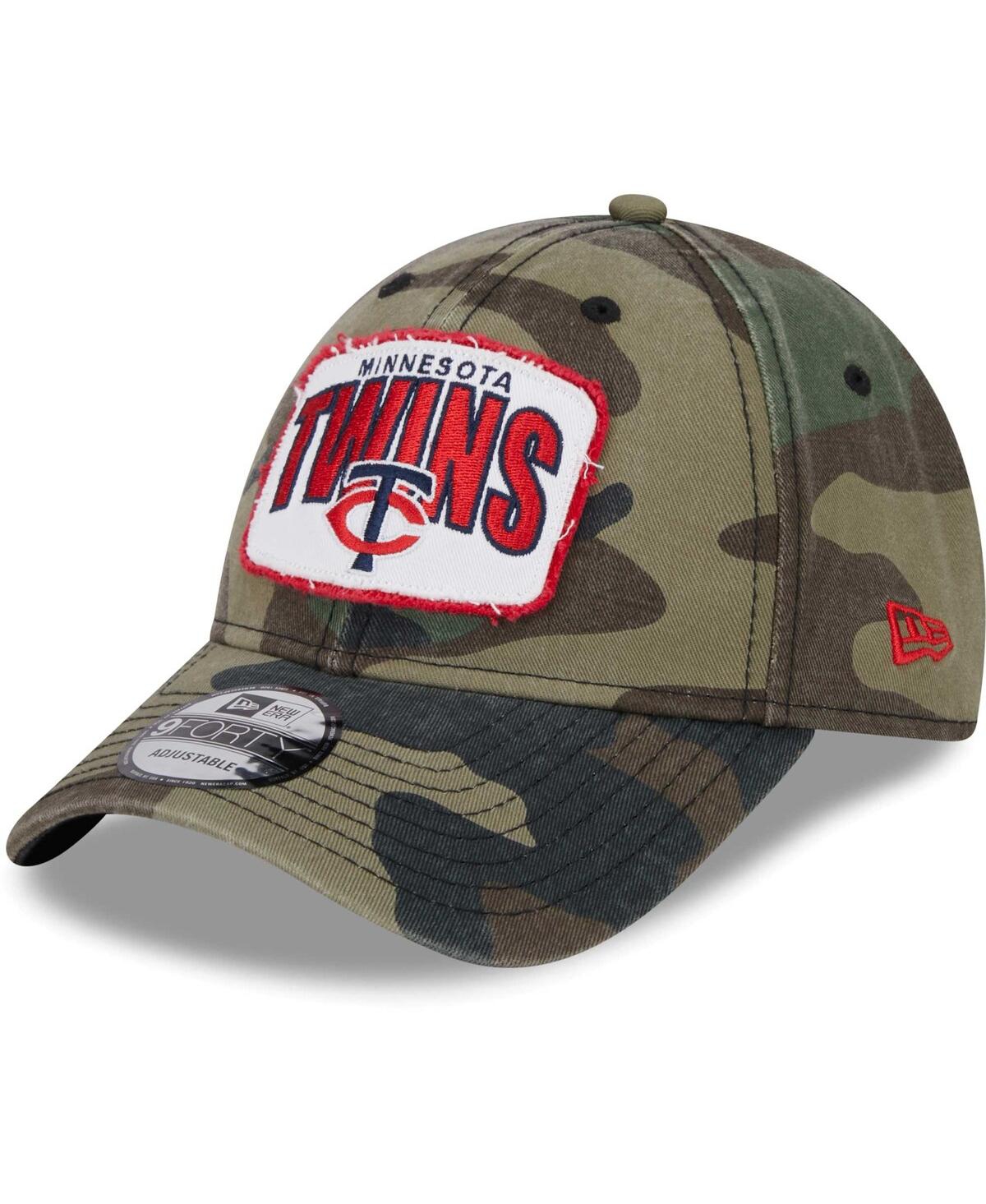New Era Camo Minnesota Twins Gameday 9forty Adjustable Hat In Camo